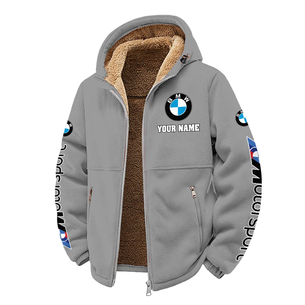 Racing Car Winter Fleece Jacket, Sub-Zero Fleece Jacket HVN1452BM - Grey - Image 2