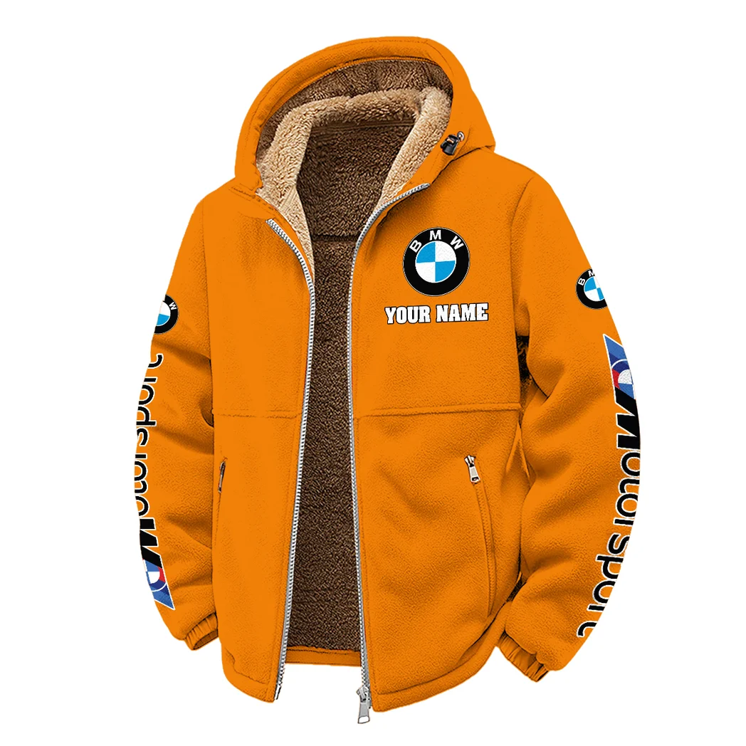 Racing Car Winter Fleece Jacket, Sub-Zero Fleece Jacket HVN1452BM - Orange - Image 2