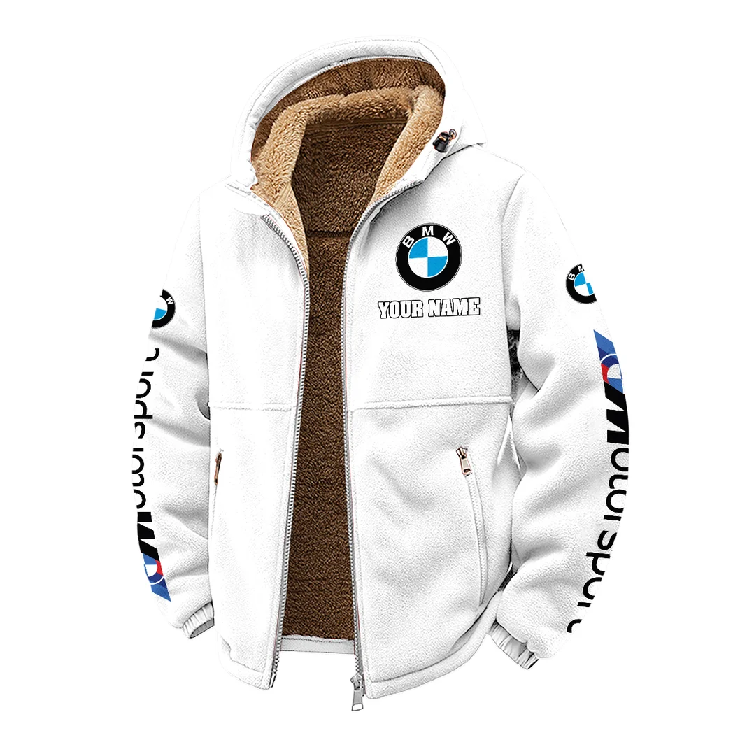 Racing Car Winter Fleece Jacket, Sub-Zero Fleece Jacket HVN1452BM - White - Image 2