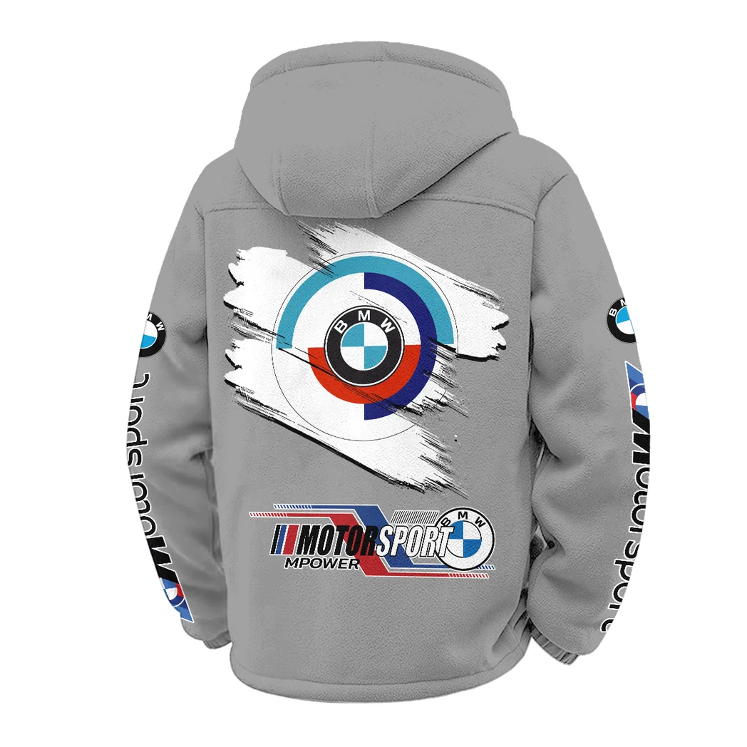 Racing Car Winter Fleece Jacket, Sub-Zero Fleece Jacket HVN1452BM - Grey - Image 3