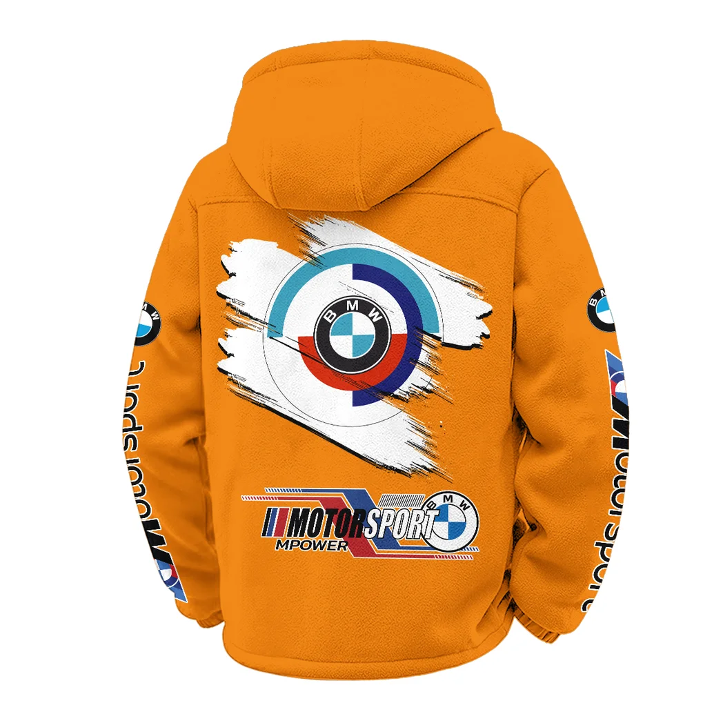 Racing Car Winter Fleece Jacket, Sub-Zero Fleece Jacket HVN1452BM - Orange - Image 3