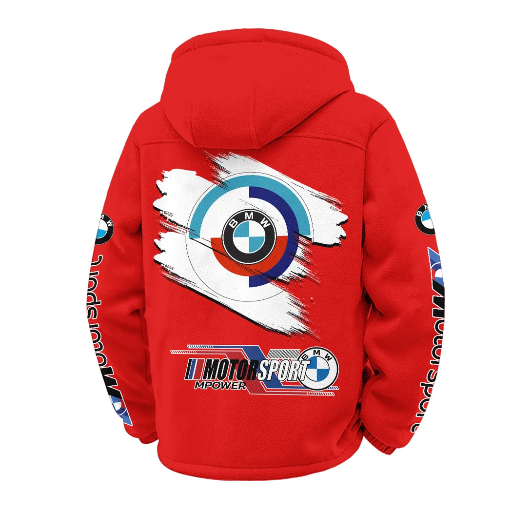 Racing Car Winter Fleece Jacket, Sub-Zero Fleece Jacket HVN1452BM - Red - Image 3