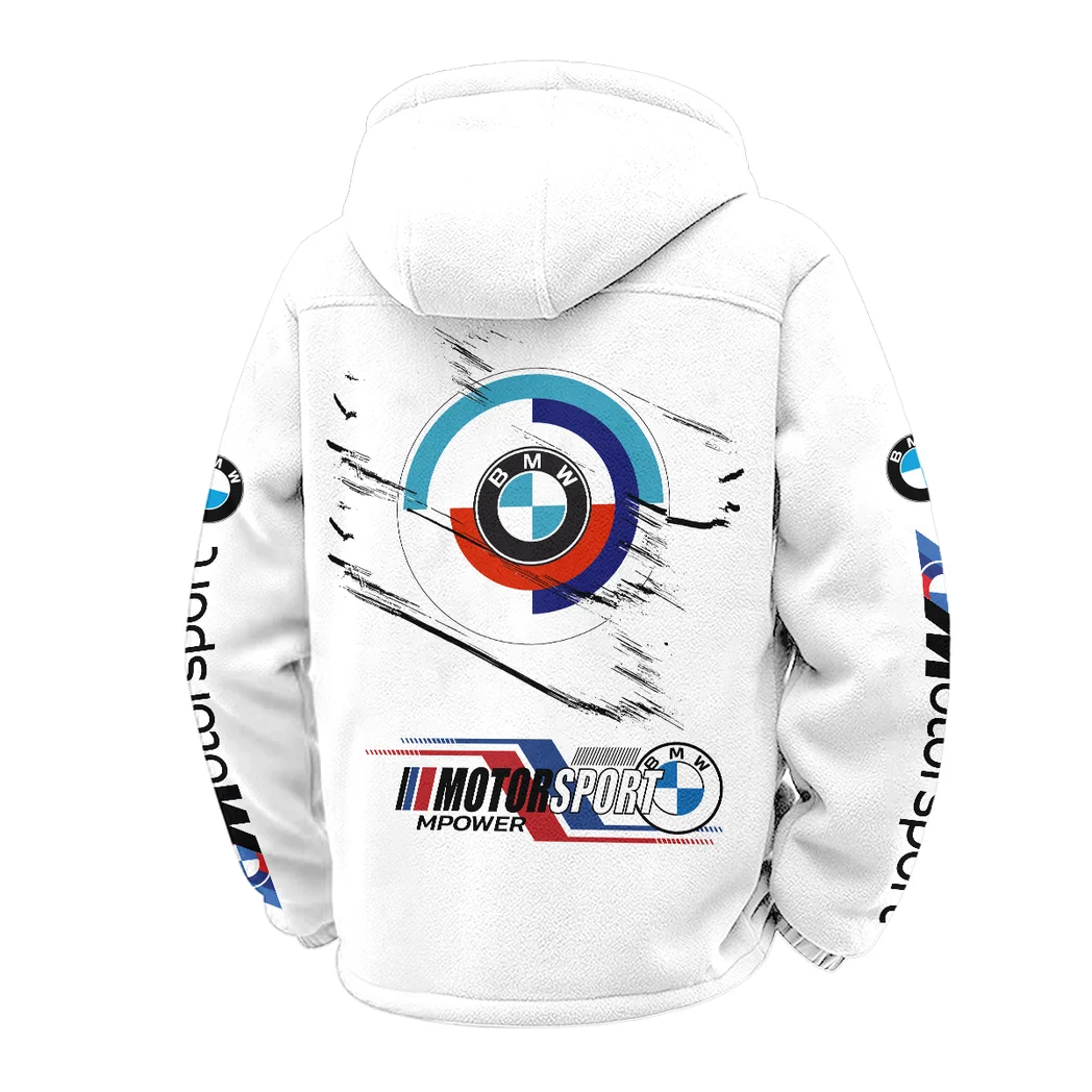 Racing Car Winter Fleece Jacket, Sub-Zero Fleece Jacket HVN1452BM - White - Image 3