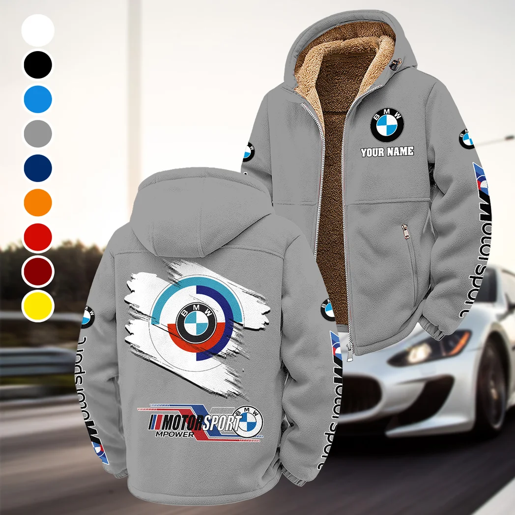 Racing Car Winter Fleece Jacket, Sub-Zero Fleece Jacket HVN1452BM - Grey