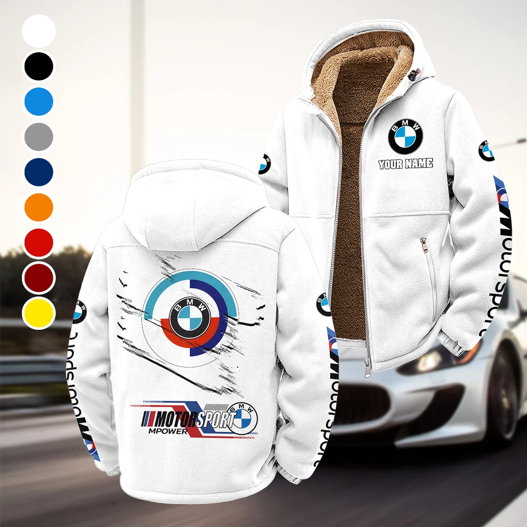 Racing Car Winter Fleece Jacket, Sub-Zero Fleece Jacket HVN1452BM - White