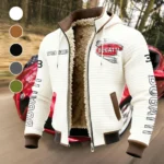 High-Performance Supercar Fleece-Lined Hooded Jacket, Cross-Training Winter Layer HVN1452BU - White