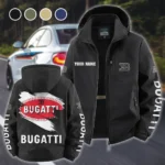 High-Performance Supercar Fleece Windbreaker Jacket, Dual-Layer Protection Jacket HVN1452BU - Black