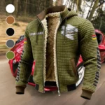 High-Performance Off-Roader Fleece-Lined Hooded Jacket, Rapid-Dry Fleece-Lined Hoody HVN1452CA - Green