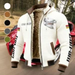 High-Performance Off-Roader Fleece-Lined Hooded Jacket, Rapid-Dry Fleece-Lined Hoody HVN1452CA - White