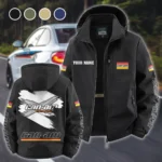 High-Performance Off-Roader Fleece Windbreaker Jacket, Thermal Wind-Deflector HVN1452CA - Black