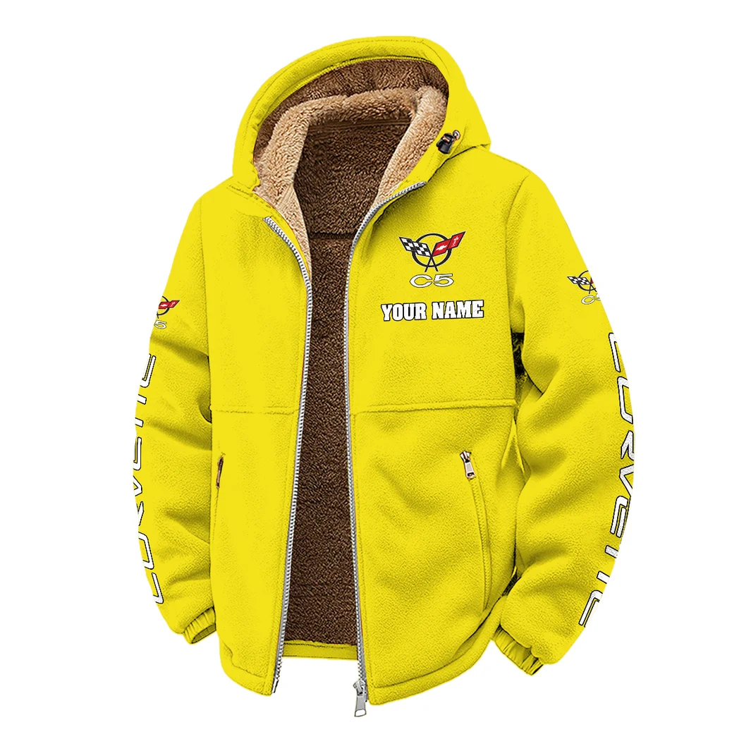 Lightweight Performance Car Winter Fleece Jacket, All-Mountain Sport Jacket HVN1452CO - Yellow - Image 2