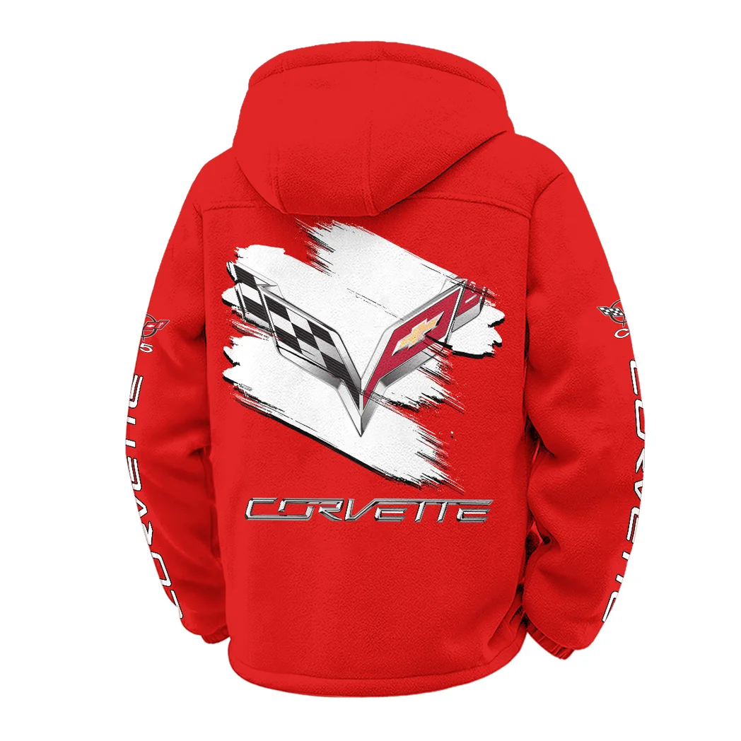Lightweight Performance Car Winter Fleece Jacket, All-Mountain Sport Jacket HVN1452CO - Red - Image 3