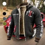 Ranch Tractor Fleece-Lined Hooded Jacket, Water-Resistant Thermal Hoody HVN1452CS - Grey