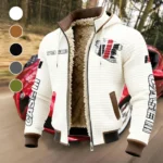 Ranch Tractor Fleece-Lined Hooded Jacket, Water-Resistant Thermal Hoody HVN1452CS - White