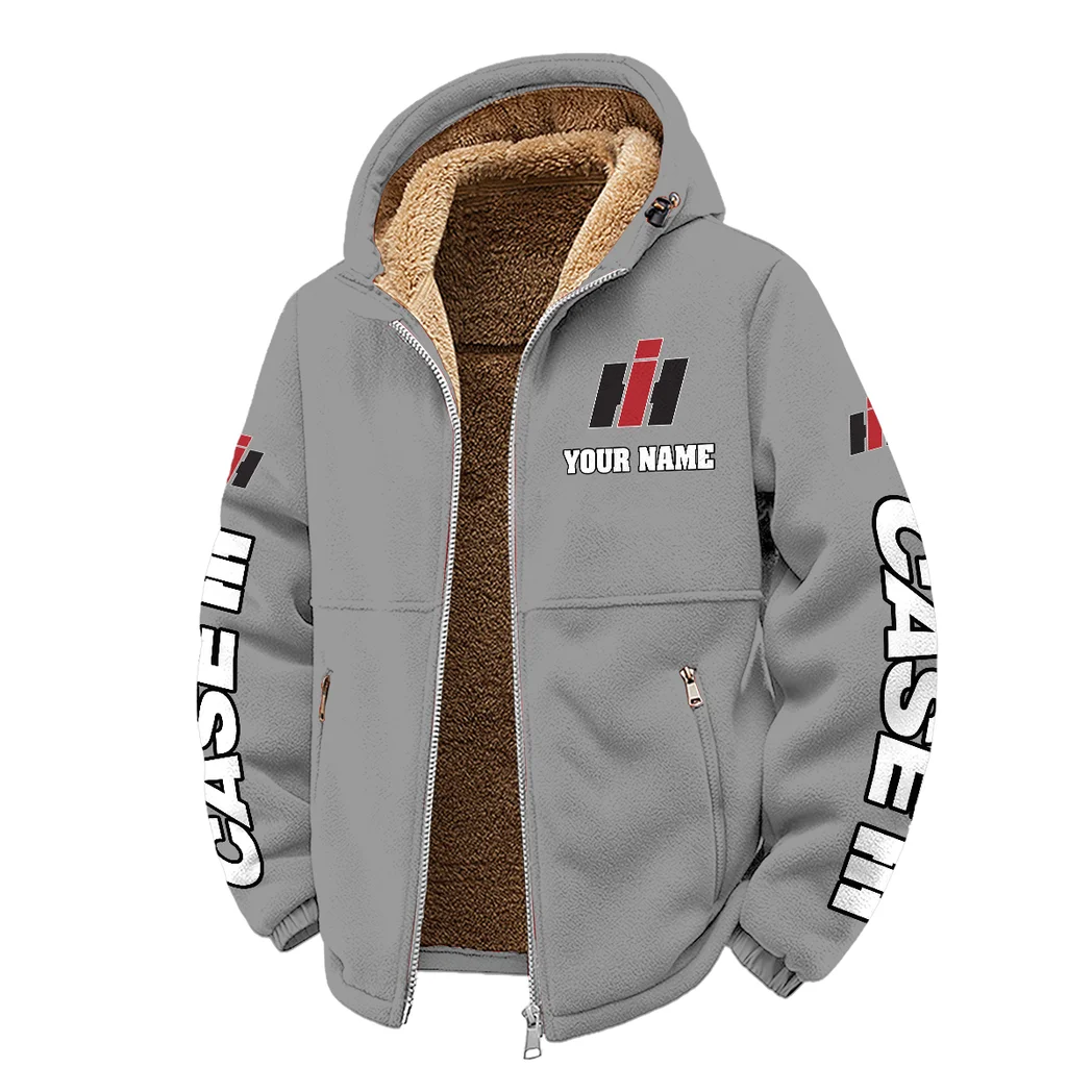 Ranch Tractor Winter Fleece Jacket, Cold Weather Hiking Fleece HVN1452CS - Grey - Image 2