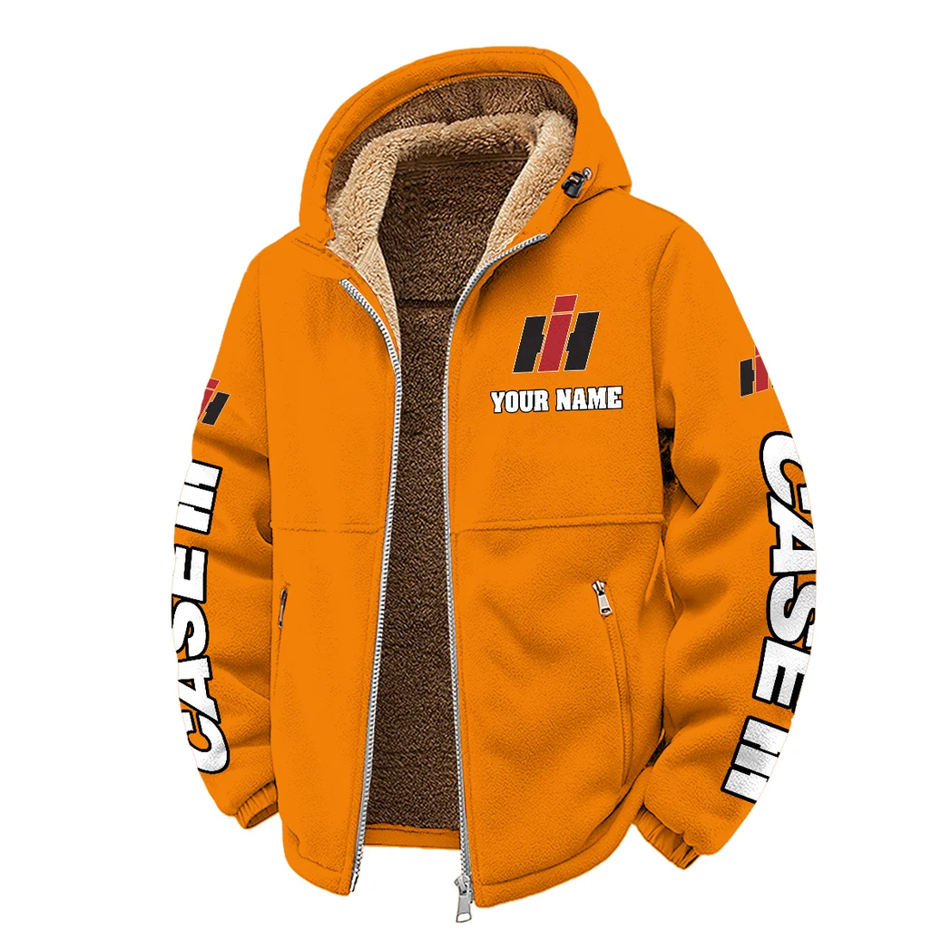 Ranch Tractor Winter Fleece Jacket, Cold Weather Hiking Fleece HVN1452CS - Orange - Image 2
