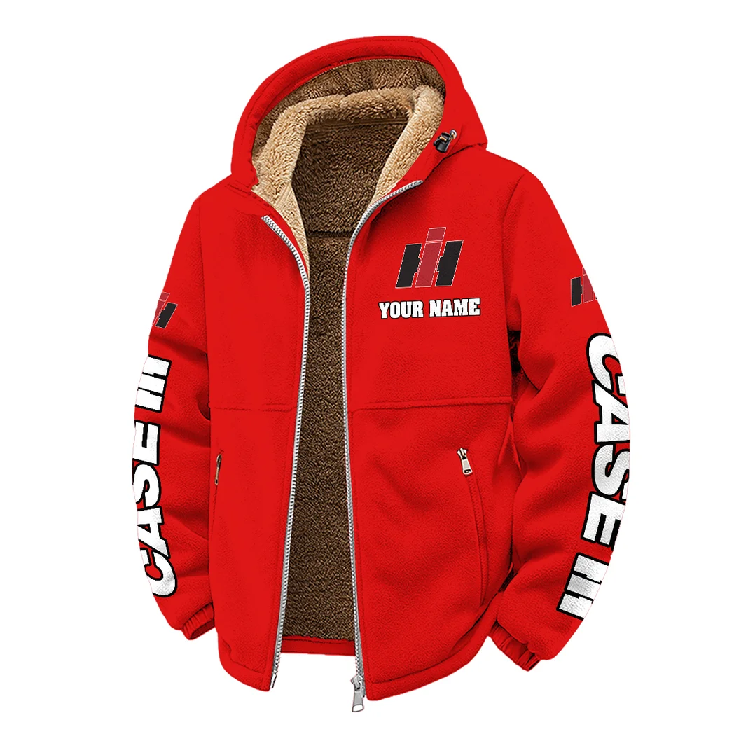 Ranch Tractor Winter Fleece Jacket, Cold Weather Hiking Fleece HVN1452CS - Red - Image 2