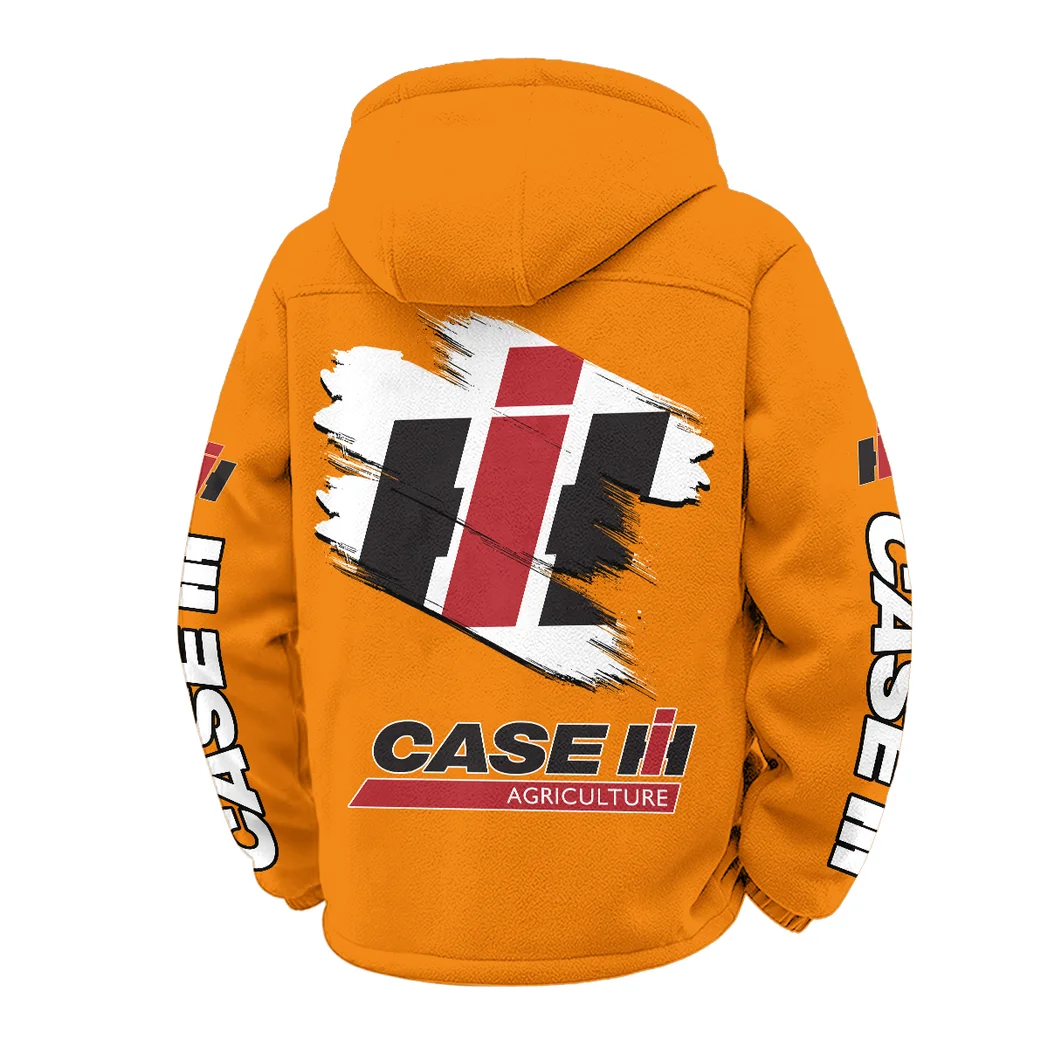 Ranch Tractor Winter Fleece Jacket, Cold Weather Hiking Fleece HVN1452CS - Orange - Image 3