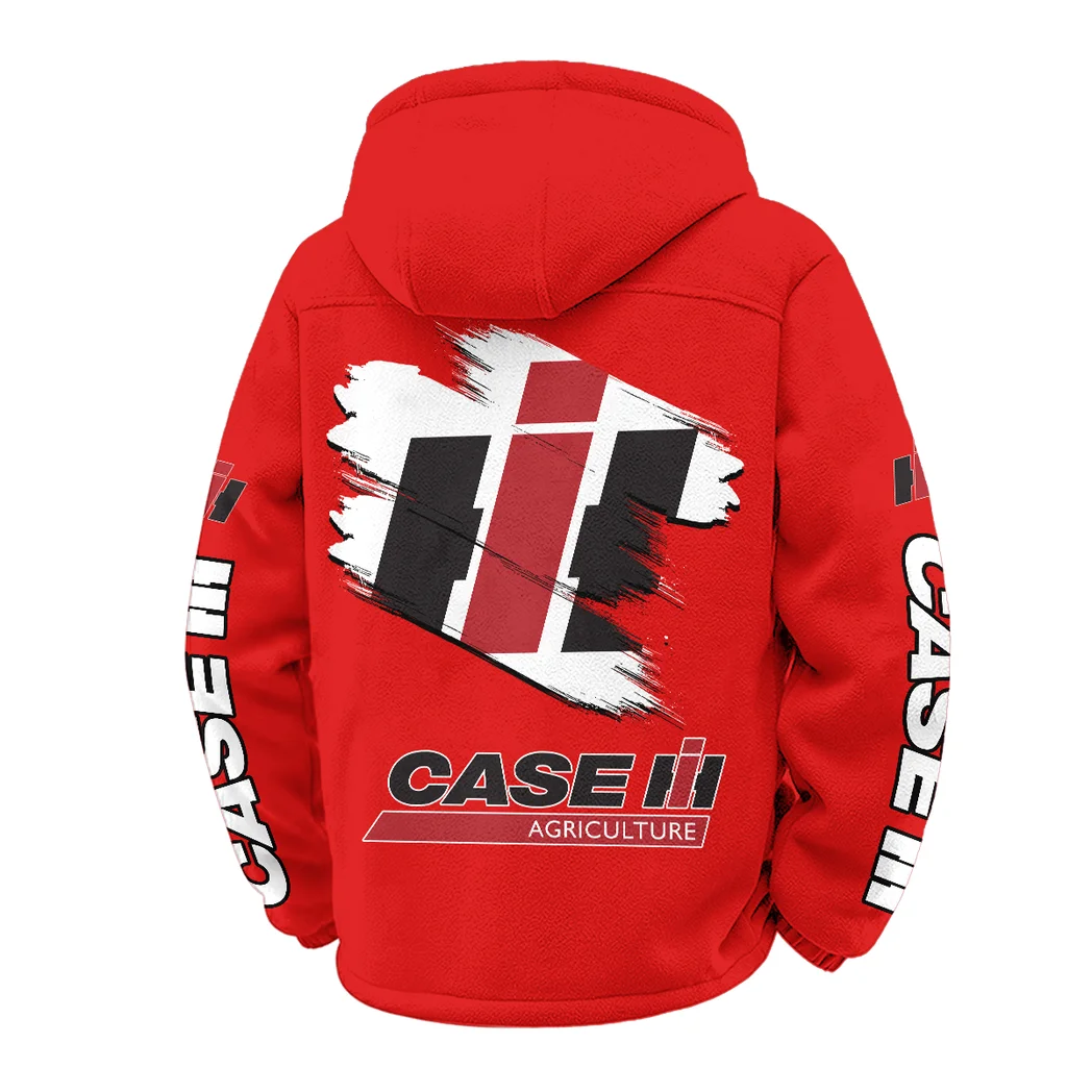 Ranch Tractor Winter Fleece Jacket, Cold Weather Hiking Fleece HVN1452CS - Red - Image 3