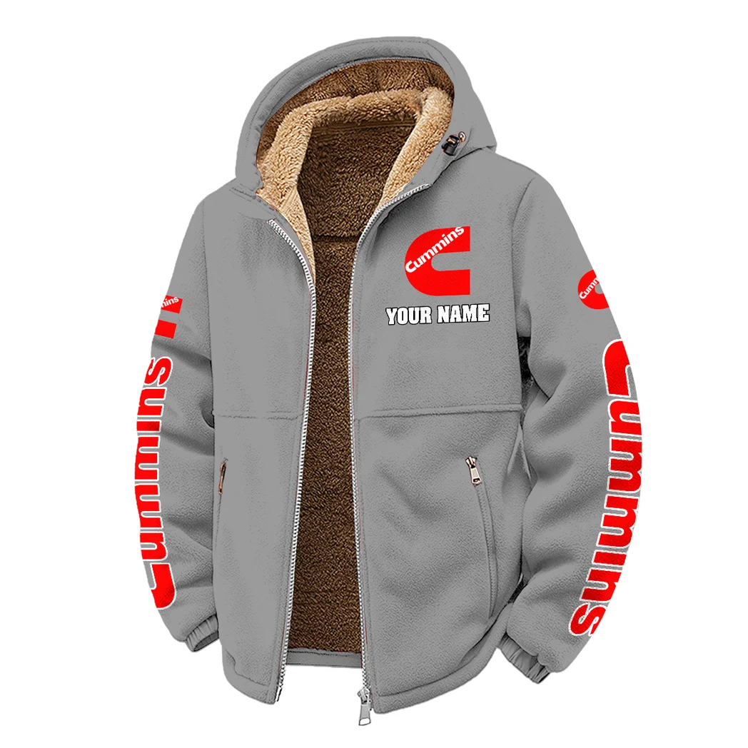 PowerPlus Motors Winter Fleece Jacket, Cross-Training Thermal Zip HVN1452CU - Grey - Image 2