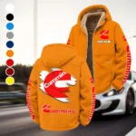 PowerPlus Motors Winter Fleece Jacket, Cross-Training Thermal Zip HVN1452CU - Orange