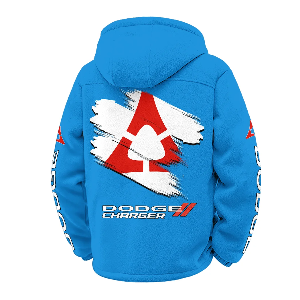 Sporty Four-Door Winter Fleece Jacket, Ski & Snowboard Mid-Layer HVN1452DC - Cyan - Image 3