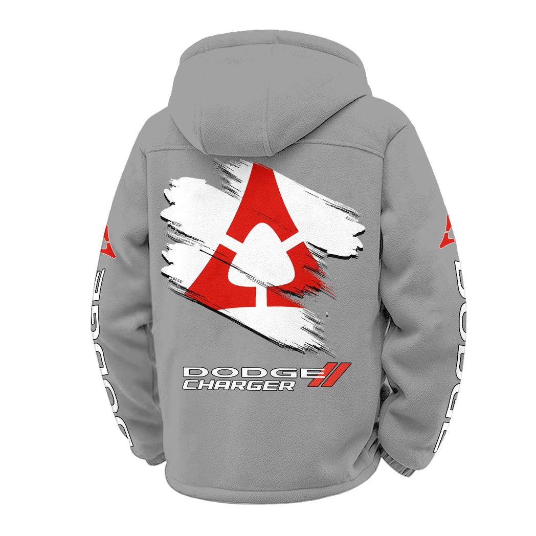 Sporty Four-Door Winter Fleece Jacket, Ski & Snowboard Mid-Layer HVN1452DC - Grey - Image 3