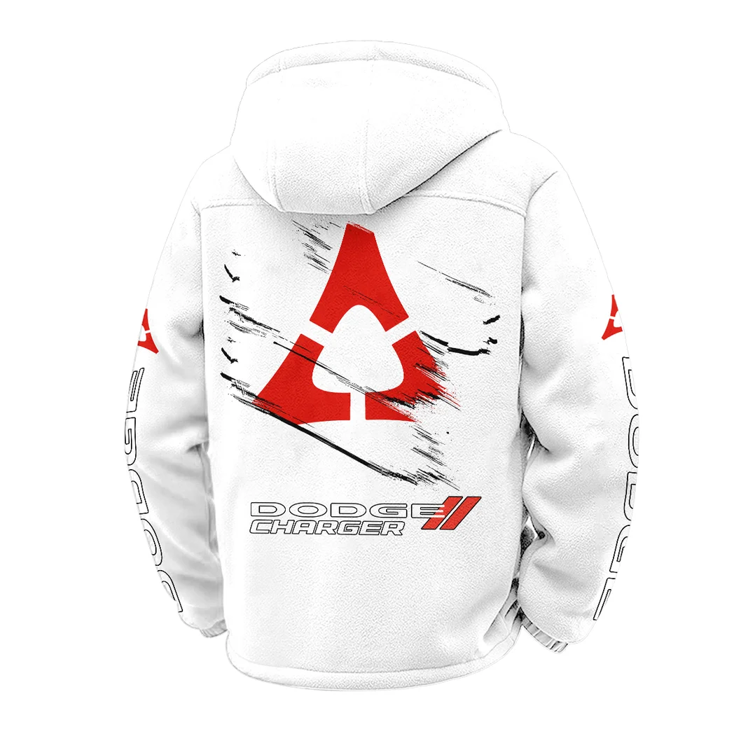 Sporty Four-Door Winter Fleece Jacket, Ski & Snowboard Mid-Layer HVN1452DC - White - Image 3
