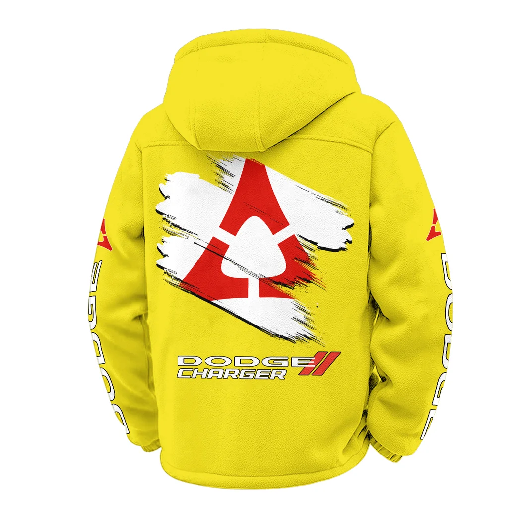 Sporty Four-Door Winter Fleece Jacket, Ski & Snowboard Mid-Layer HVN1452DC - Yellow - Image 3