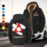 Sporty Four-Door Winter Fleece Jacket, Ski & Snowboard Mid-Layer HVN1452DC - Black