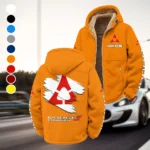 Sporty Four-Door Winter Fleece Jacket, Ski & Snowboard Mid-Layer HVN1452DC - Orange