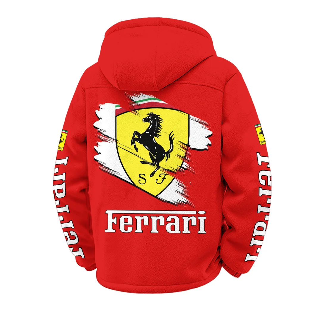 High-Performance Coupe Winter Fleece Jacket, Winter Endurance Jacket HVN1452FE - Red - Image 3