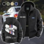 Street Performance Car Fleece Windbreaker Jacket, Cozy Fleece-Lined Windbreaker HVN1452FM - Black