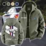 Street Performance Car Fleece Windbreaker Jacket, Cozy Fleece-Lined Windbreaker HVN1452FM - Green