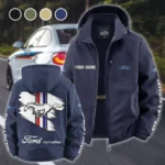 Street Performance Car Fleece Windbreaker Jacket, Cozy Fleece-Lined Windbreaker HVN1452FM - Navy