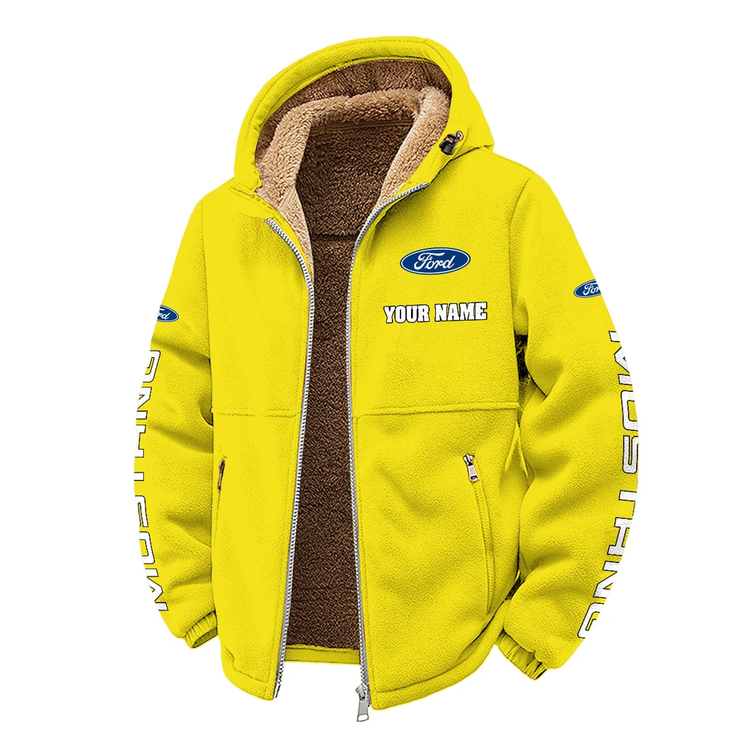 Street Performance Car Winter Fleece Jacket, Ultra-Soft Fleece Shell HVN1452FM - Yellow - Image 2