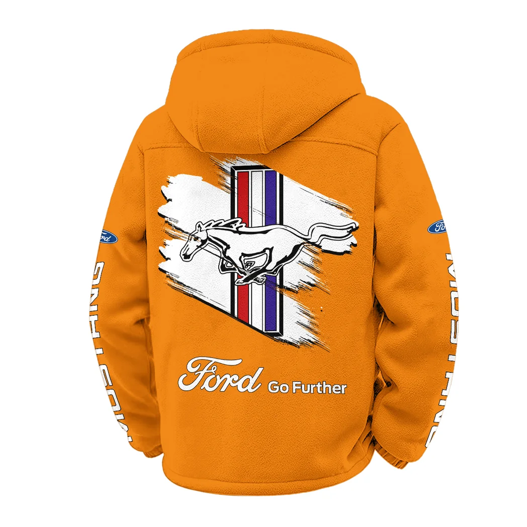 Street Performance Car Winter Fleece Jacket, Ultra-Soft Fleece Shell HVN1452FM - Orange - Image 3