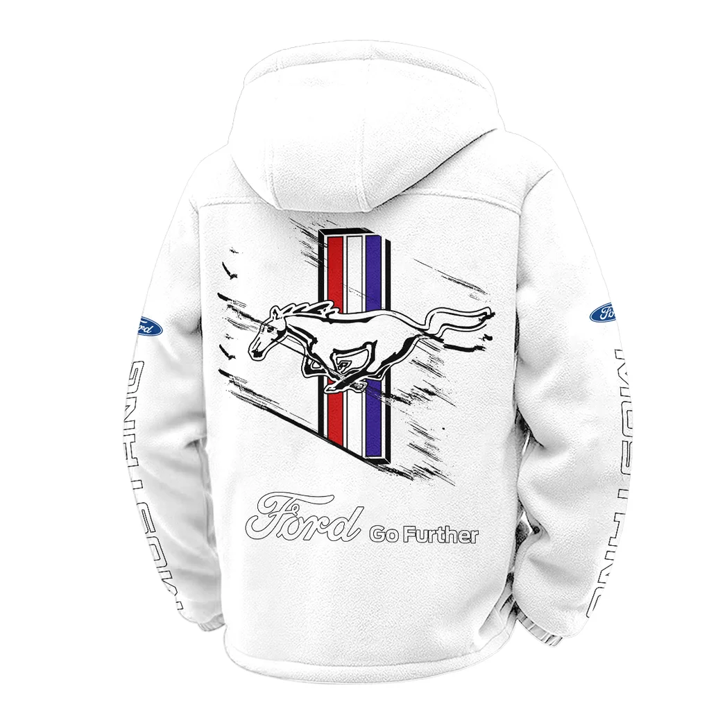 Street Performance Car Winter Fleece Jacket, Ultra-Soft Fleece Shell HVN1452FM - White - Image 3