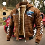 Vintage Ride Fleece-Lined Hooded Jacket, Ultra-Soft Plush Lined Jacket HVN1452FO - brown