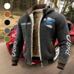 Vintage Ride Fleece-Lined Hooded Jacket, Ultra-Soft Plush Lined Jacket HVN1452FO - Grey