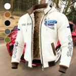 Vintage Ride Fleece-Lined Hooded Jacket, Ultra-Soft Plush Lined Jacket HVN1452FO - White