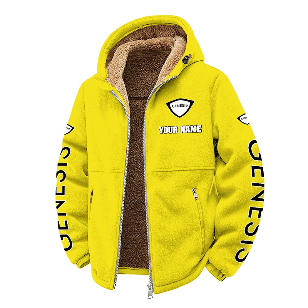 Modern Crossover Winter Fleece Jacket, Luxe Microfleece Pullover HVN1452GE - Yellow - Image 2