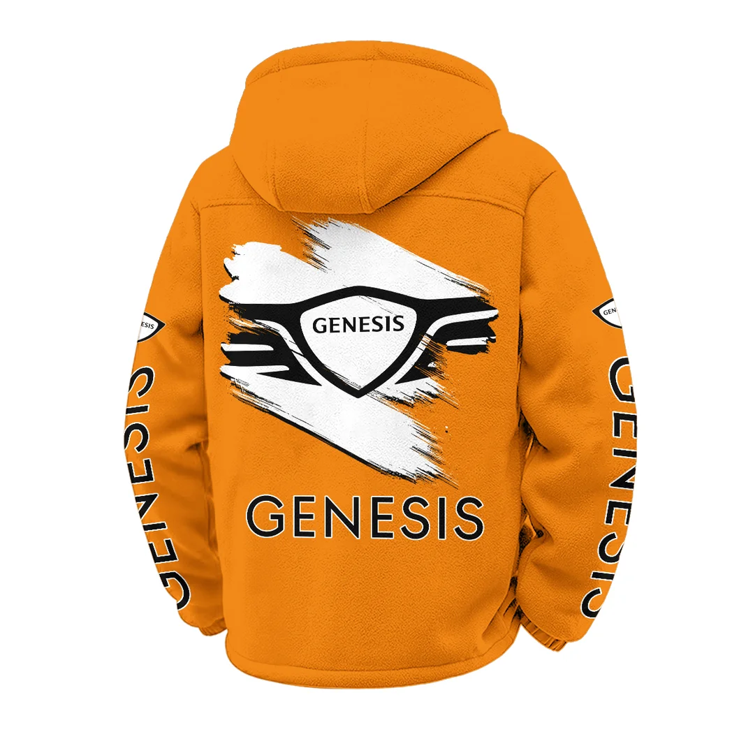 Modern Crossover Winter Fleece Jacket, Luxe Microfleece Pullover HVN1452GE - Orange - Image 3