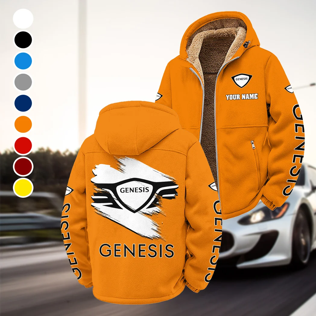 Modern Crossover Winter Fleece Jacket, Luxe Microfleece Pullover HVN1452GE - Orange