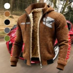 Heavyweight Touring Cruiser Fleece-Lined Hooded Jacket, Premium Bonded Fleece Jacket HVN1452HG - brown