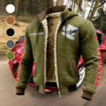 Heavyweight Touring Cruiser Fleece-Lined Hooded Jacket, Premium Bonded Fleece Jacket HVN1452HG - Green