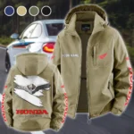 Heavyweight Touring Cruiser Fleece Windbreaker Jacket, Ultra-Soft Wind-Stop Fabric HVN1452HG - Khaki