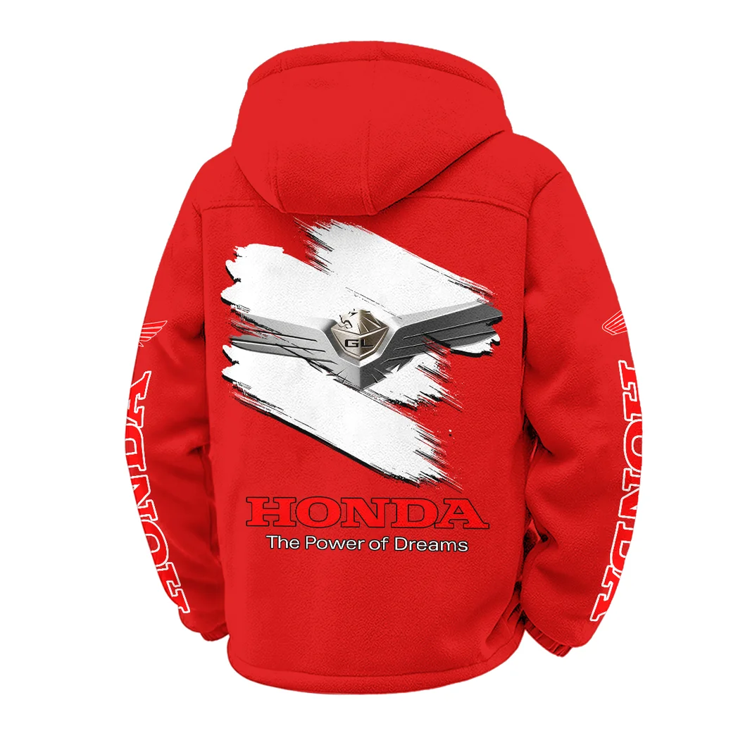 Heavyweight Touring Cruiser Winter Fleece Jacket, Breathable Winter Comfort HVN1452HG - Red - Image 3