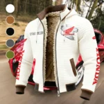 Touring Motorcycle Fleece-Lined Hooded Jacket, Breathable Warmth Sport Jacket HVN1452HM - White