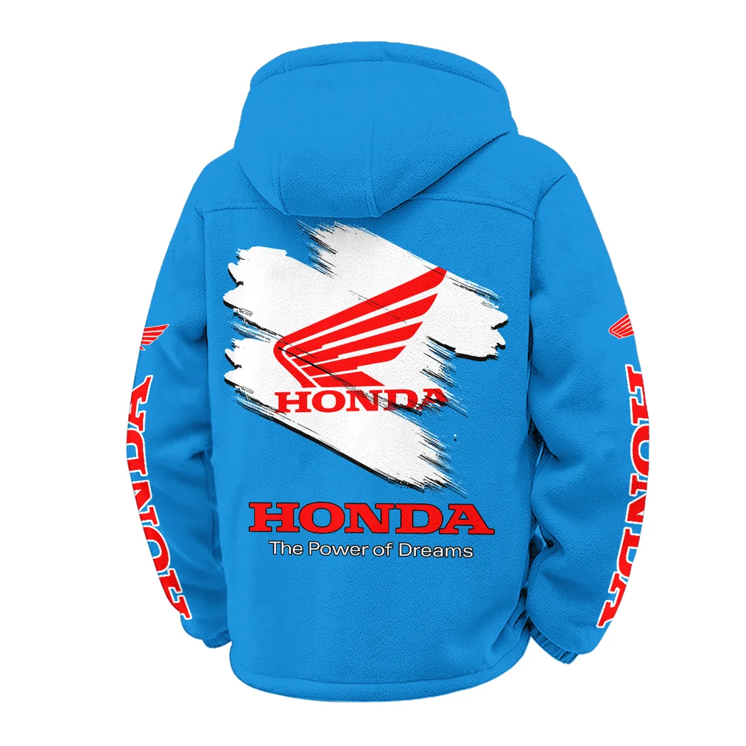 Touring Motorcycle Winter Fleece Jacket, Premium Fleece Barrier HVN1452HM - Cyan - Image 3